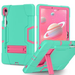 Colourful Kickstand Tablet PC Cases for Samsung Tab S9 5G X710 11 Inch 2023 TabS9 Silicone PC Hybrid Protective Heavy Duty Rugged Cover with Invisible Bracket