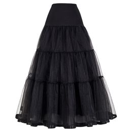 Skirts Gk Women Voile Double Layer Retro Vintage Crinoline Petticoat Underskirt Solid Colour High Waist Maxi Skirt Ladies Y200326 Dro Dheem