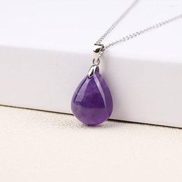 Charms Natural Amethyst Teardrop Pendants Water Drop Shape Chakra Gemstone Healing Crystal Necklace Jewellery Making For Women Girls