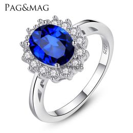 Band Rings PAG MAG Diana Ring S925 Silver Jewellery Kashmir Blue Treasure Temperament Personalised Jewellery J230819