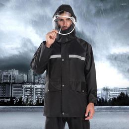 Men's Tracksuits Water Repellent Unisex Rain Pants Set With Reflective Strip Riding Clothes