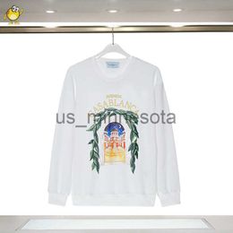 Men's Hoodies Sweatshirts Casablanca Hoodies Men Woman 23FW Autumn Casual Fashion Crewneck Pullover Sweatshirts 11 Loose Cotton Black White Streetwear J230818