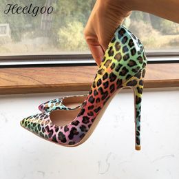 Dress Shoes Heelgoo Pink Leopard Print Women Sexy Pointy Toe High Heel for Party Club Show Goegeous Stiletto Pumps 8cm 10cm 12cm 230818