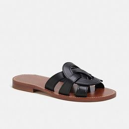 Designer Women Issa Sandals Cowhide Sheepskin Wood Soles Nude Colour Black White Pink Yellow Flat Bottom Slipper