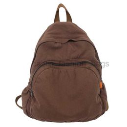 backpack Youth Leisure Cotton Canvas School Book Cute 2023 Women's High Street Simple Travel Soft Fabric Roof Daily caitlin_fashion_bags