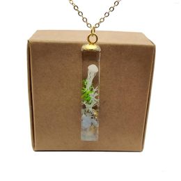 Pendant Necklaces Jellyfish 3D Seabed Undersea Glow In The Dark Cube Resin Gold Color Chain Necklace Women Boho Fashion Jewelry Bohemian