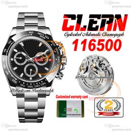 CF Clean Factory SA4130 Cronografo automatico MENS ORGHIO 1165 BEZEL BLACO CERAMIC BLACO Diascurale 904L Bracciale Oystersteel Versione Super Edition Orologi PureTime A1