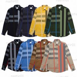 designer long sleeved shirts men women summer business casual men lapel short shirt fashion brand shirt man tops size Burbrerys Top Burbrerys