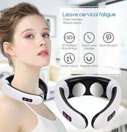 Other Massage Items USB charging Neck Massager Pulse Back 6 Modes Power Control Far Infrared Heating Pain Relief Tool Health Care Relaxation Machine 230818