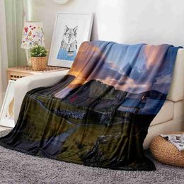 Blankets Farmhouse Cows Blanket Plush Warm Cosy Old Log Farmhouse Flannel Throw Blanket Sofa Bed Decor Fruit Vegetables Bedspread R230819