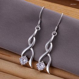 Dangle Earrings Sales With Clearance High Quality 925 Stamp Silver Colour Crystal For Woman Fashion Jewellery Christmas Gift