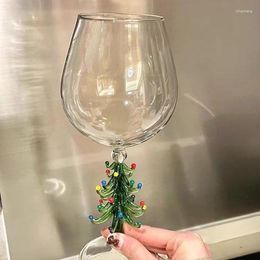 Wine Glasses Colour Glass Korean Style Water Cup Christmas Tree Decorate Gift Goblet Creative Artistic High Quality Product Lovely