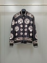 2023 brand designer jacket fashion Roman print style baseball collar jacket US size high quality luxury mens jacket