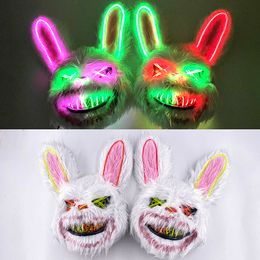 Party Masks Halloween Bloody Rabbit Bear Mask Scary Cosplay Head Cover Carnival Costume Headgear Props Masquerade Horror 230818