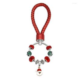 Keychains OTS111(1) Christmas Tree Star/Santa Claus/Wreath/Cane/Snowflake/Jingling Bells Charms DIY Key Chain Ring Jewelry Gift