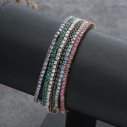 Charm Bracelets Luxurious Zircon Elements Rope 2mm Crystal Bracelet White Gold-Color For WomenTedding Jewelry S0478