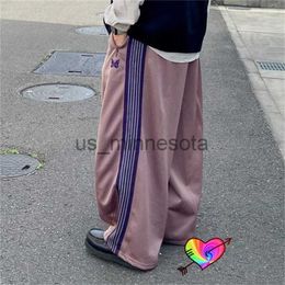 Men's Jeans 2023 Oversized Taupe Needles Pants Men Women 11 Wide Leg Needles Track Pants Butterfly Sweatpants GE Sport Trousers J230821