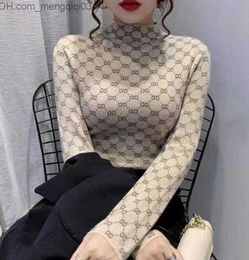 Women's Sweaters Women Sweater For Pullovers Turtleneck Knitted Luxury GGity Letter Sweater Girls Tops Z230819