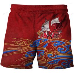 Men's Shorts 3D Cartoon Print Pants Fashion One Piece Luffy For Mens Harajuku Beach Children Couples Y2K Clothes