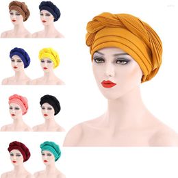 Ethnic Clothing African Nigerian Muslim Women Hijab Hat Braid Turban Cap Cancer Chemo Caps Aso Oke Auto Gele Female Bonnet Hair Loss Cover