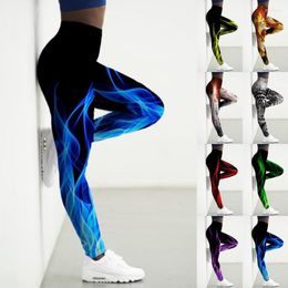 Women's Leggings Basic Ripple Printed Yoga Pants Elastic Gym Jogging Fitness Clothes Quick Dry Slim XS-8XL