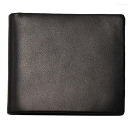 Wallets High-quality First Layer Cowhide Embossed Men's Bag Short Wallet Card Black