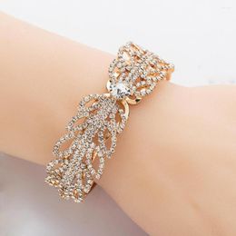 Link Bracelets Punk For Women Crystal Retro Fashion Jewelry Charm Rhinestone Bracelet Bridal Wedding Accessories