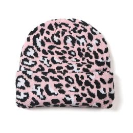 2023 New Berets Autumn Winter Unisex Hip Hop Elastic Leopard Women Wool Warm Knitted Cap Beanies Hat Soft Skull cap Berets