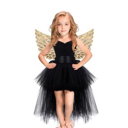 Cosplay Halloween Unicorn Princess Dress Birthday Party Angel Jumpsuit Children Mesh Tutu Pink Lace Sling Costume for Girls 230818