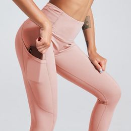 Yoga Outfits High Waist Women Pants Push Up Sport Fitness Leggings Gym Sports Wear Quality Nylon Running Tights Workout Trousers