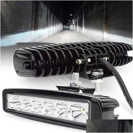 Other Car Lights 18W 6 Led Work Light High Bright Spotlight Offroad Mobile Truck Driving Fog Headlights Drl Lamp 12V Drop Delivery M Dhrrd