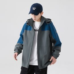 Mens Jackets Fashion Spring Autumn Casual Hooded Street Outwear Solid Patchwork Coats Sports Plus Size M5XL Tops Clothing 230818