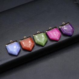 Pendant Necklaces 3pcs Natural Stone Random Colour Agates Charm For Making DIY Jewellery Necklace Accessories 28mm