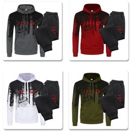 Men's Hoodies Sweatshirts Men's Clothing Pullover HoodiesJogging Sweatpants Two Piece Set Casual Sportshirts Drawstring Sportswear Suit Splash-Ink Outfit 230815