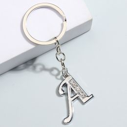 Keychains Lanyards Metal Keychain Initial A M R Key Ring Capital Letter Chains For Women Men Handbag Accessorie Car Keys Diy Jewelry G Smtxw