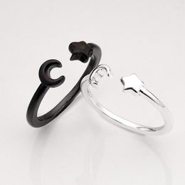 Wedding Rings Trendy Silver Plated For Women Jewellery Cute Star Moon Design Female Finger Ring Accessories Girls