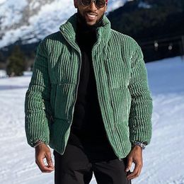 Men's Down Parkas Parkas Jackets For Men Corduroy Male Winter Coat Padded Streetwear Y2k Luxury Clothing Men Green Trend Warm Constant Temperature 230815