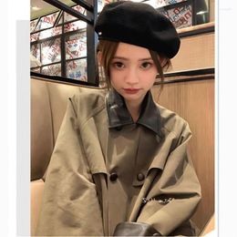 Women's Trench Coats British Style Double-breasted Coat Women Khaki Spring Autumn Korean Fashion Casual Long Sleeve Top 2023 Winter Clothes