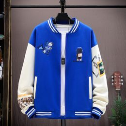 Mens Jackets Arrival Spring Autumn Cotton Baseball Jacket Casual Rib Sleeve Bomber Coats Hip Hop Streetwear Loose Top Clothing 230818