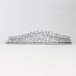 Hair Clips Elegant Super Fairy Full Zircon Princess Crown Headdress Wedding Bridal