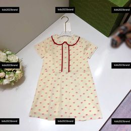 girls dresses Academic style kids designer clothes lapel baby Summer dress Full lettering skirt Size 100-160 CM Free shipping Mar17