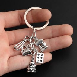 Key Rings New Dessert Keychain Baking Ring Cake Egg Beater Blender Measuring Cup Mods Chain For Chef Gifts Jewellery Drop Delivery Smtzd