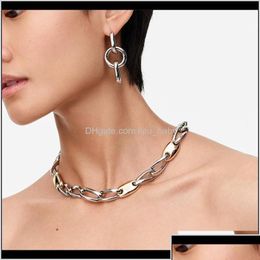 Pendant Necklaces Splicing Sliver Chain Necklace Chokers For Women Colour Geometric Boho Maxi Statement Party Jewellery Xyzl3 H4D8C Drop Dhzn1