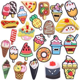 Shoe Parts Accessories Fruit Cake Dessert Donut Sushi Hamburger Pvc Garden Decorations Clog Diy Jibz Wristbands Kids Gift Charms Ali Ot1Lc