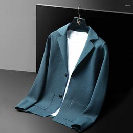 Men's Sweaters High-end Boutique Lapel Knitted Cardigan Spring And Autumn Fashion Korean Casual Loose Plain Coat Wear