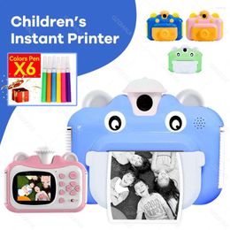 Kid Instant Print Camera Printer For Children Toys Thermal Printing 1080P HD Digital Po Machine Birthday Gift