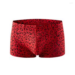 Underpants Cotton Fashion Personality Sexy Leopard Print Man Underwear U Pouch Bag Low Waist Tight Seamless Breathable Soft Boxers