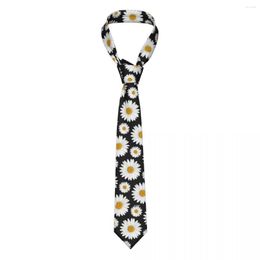 Bow Ties Daisy Daisies Flower Gift Men Necktie Slim Polyester 8 Cm Wide Floral Neck Tie For Daily Wear Gravatas