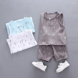 Clothing Sets Summer Toddler Baby Boy Set Kids Outfits Cotton Boys Clothes Sleeveless T-Shirt Shorts 2 Pcs Suit Children