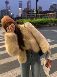 Women's Fur Winter Women Coat Light Short Fashion Sexy Fluffy Jacket Korean Soft Warm Faux Long Villus